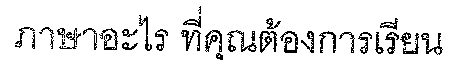 What Language to Learn in Thai